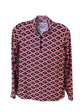 IBKUL Women's Long Sleeve Shirt Patriotic 1/4 Zip Athletic Pullover Small